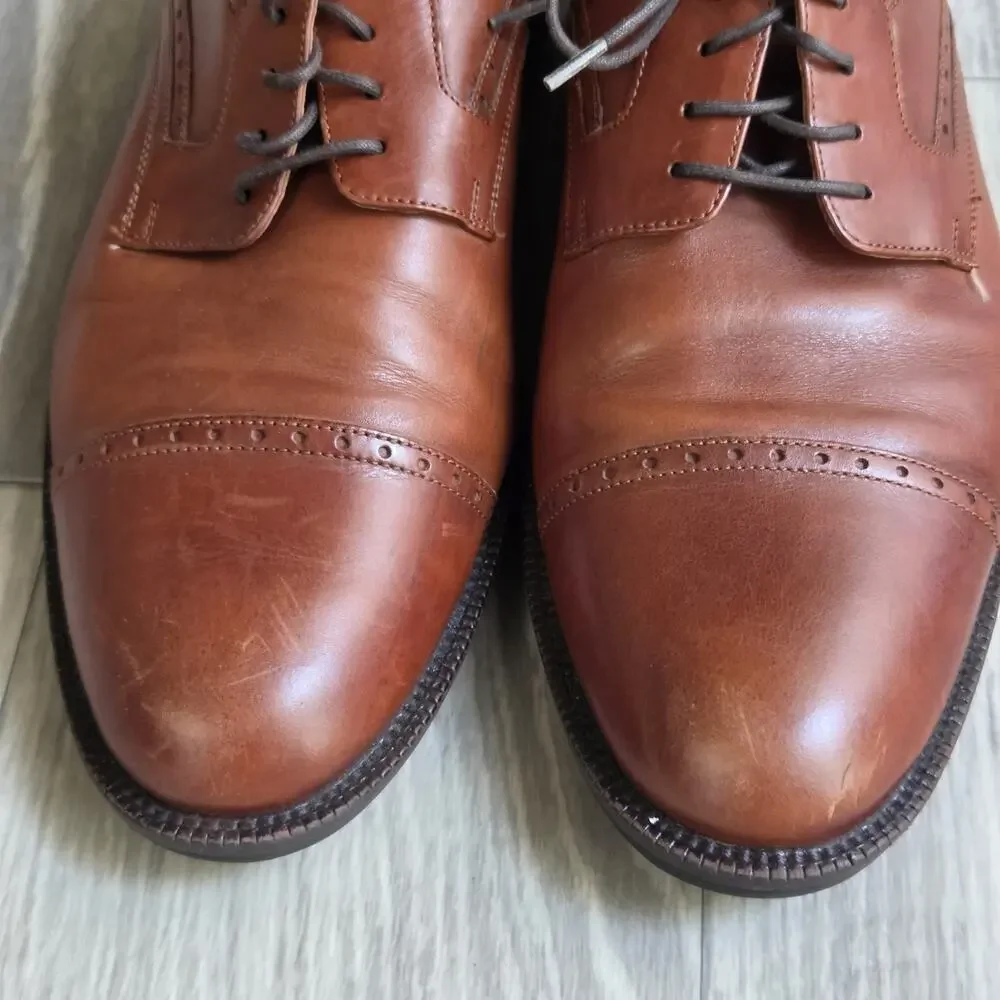 johnston murphy Men's 10M shoes Signature Series Brown Cap Sheepskin